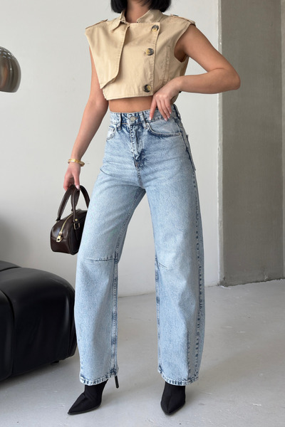 XRAY JEANS بنطلون جينز نسائي واسع الساق فضفاض