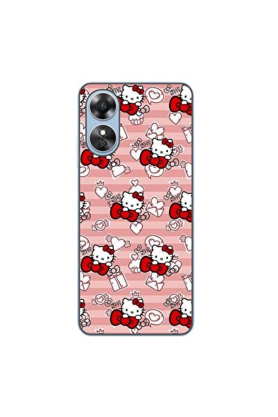 OEM Husa compatibila cu Oppo A17 Silicon Gel Tpu Model Hello Kitty Roz Pattern
