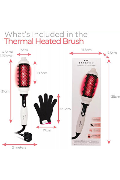 Stylpro RED AND INFRARED THERMAL BRUSH – Smooth, Shiny Hair & Advanced Therma...