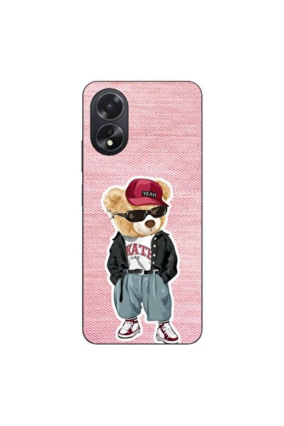 OEM Husa compatibila cu Oppo A18 4G Silicon Gel Tpu Model Pink Jeans Bear