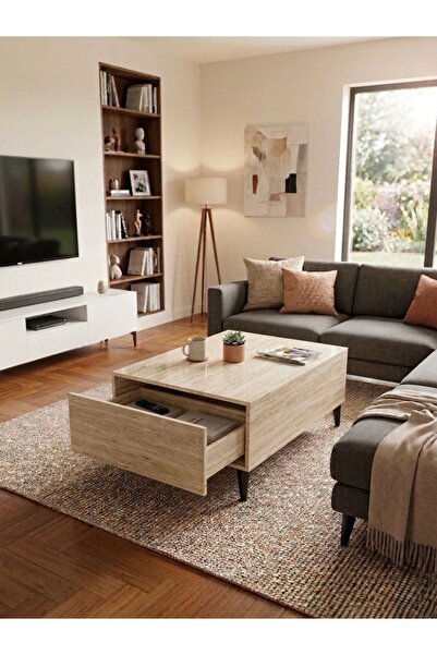 VİNMOB TV ÜNİTELERİ MODERN ÇEKMECELİ AYAKLI OS01 ORTA SEHPA & COFFEE TABLE / ...