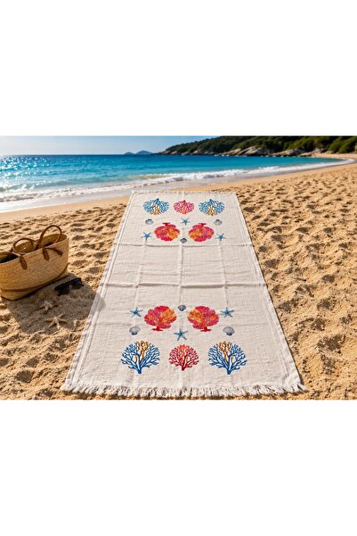 Luluyen 100% Cotton Muslin Beach Towel 100X200 cm Peshtemal Soft Textured Nat...