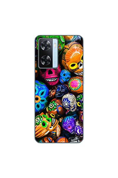 OEM Husa compatibila cu Oppo A57s Silicon Gel Tpu Model Halloween Cranii Colo...