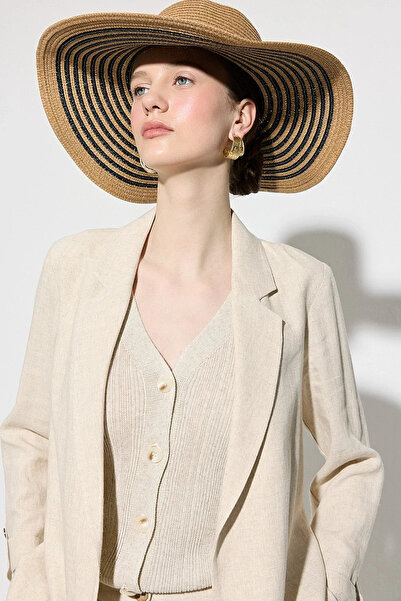 Gusto Straw Fedora Hat - Beige