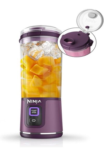 NINJA خلاط محمول BC151EM، لاسلكي، سعة 18 أونصة. خلاط شخصي للعصائر والسموثي، خ...