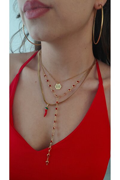 Cey's fashion ÇELİK Y kolye SETİ Biber kolye 777 kolye ( SETTİR , HEPSİ GÖNDE...