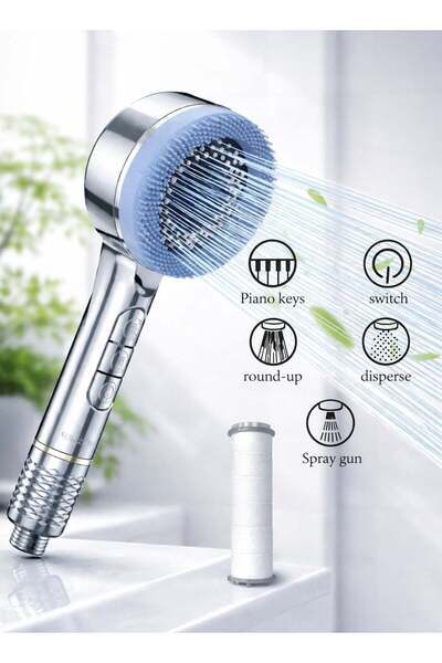 F.A.M.S High Pressure Filtered Handheld Shower Head with Multi Spray Modes, W...