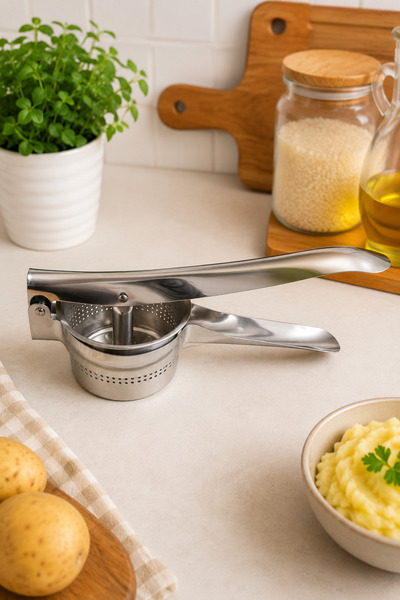 Karçiçeği Home Stainless Steel Potato Masher Vegetable Fruit Press Multi-Purp...