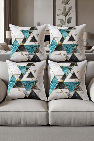 Dolce Mariee Digital Printed Soft Textured 4-Piece Throw Pillow Cover Set Krl...