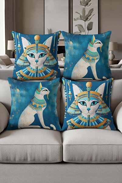 Dolce Mariee Digital Printed Soft Textured 4-Piece Throw Pillow Cover Set Krl...