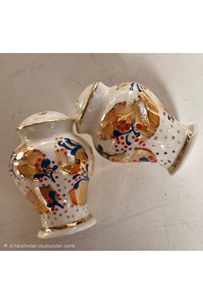 BY.RAYKA PORSELEN El Dekor Porcelain Hand-Painted Kalina Salt Shaker