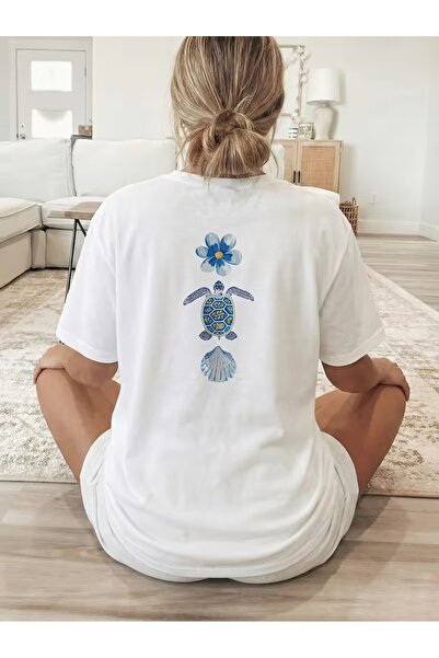 PAVRO Unisex Άνετο T-shirt με μικτό σχέδιο και στάμπα