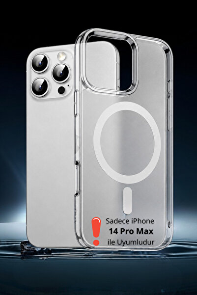 Evax [Mat Magsafe] iPhone 14 Pro Max Uyumlu Arkası Mat Şeffaf Yanları Yumuşak...