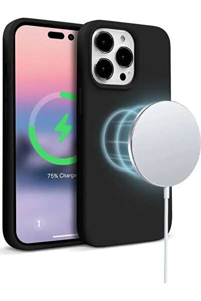 Crong Husă Magnetică Colorată - Etui iPhone 14 Pro Max MagSafe (negru)