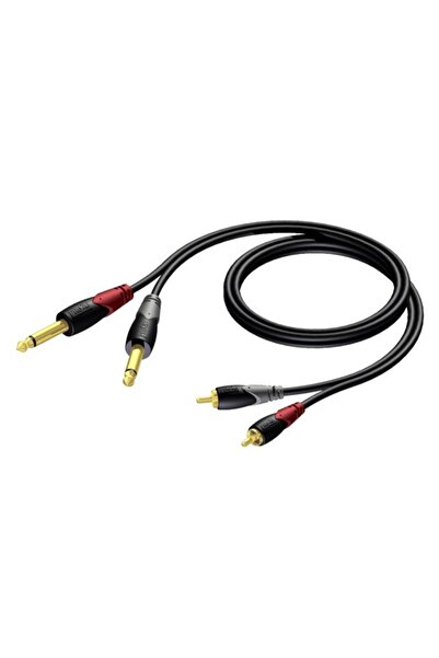 PROCAB Cablu Jack 6.3mm x2 - RCA (Cinch) x2 1.5m negru (CLA631/1.5)