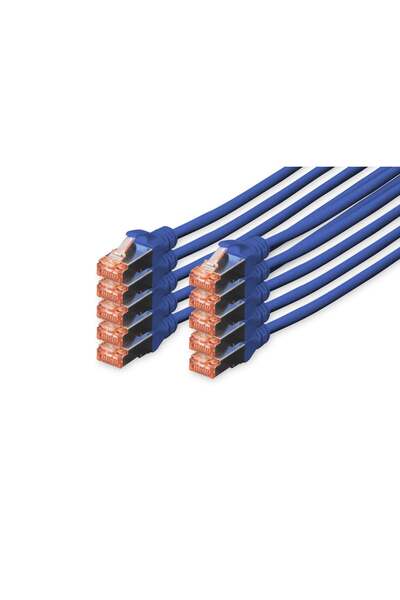 Digitus Cablu patch CAT 6 S/FTP, 10 bucăți, 1m, albastru