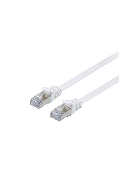 EQUIP Cablu patch Cat6A plat U/FTP 2xRJ45 0.50m alb LSZH în pungă de plastic