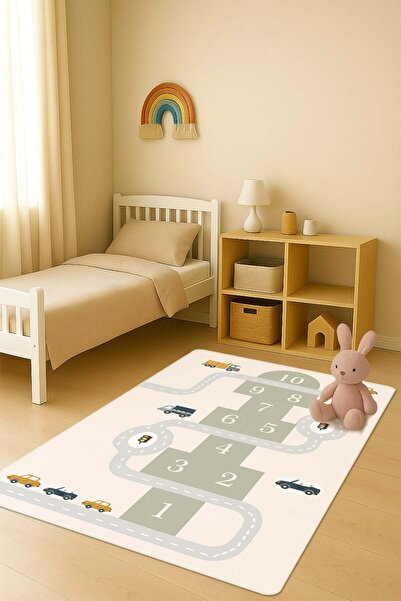 Dolce Mariee Modern Dijital Baskı Kaymaz Taban Çocuk ve Genç Odası Halısı H0699