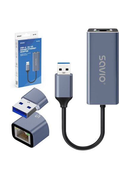 Savio ADAPTOR USB-A - RJ-45 GIGABIT ETHERNET AK-83
