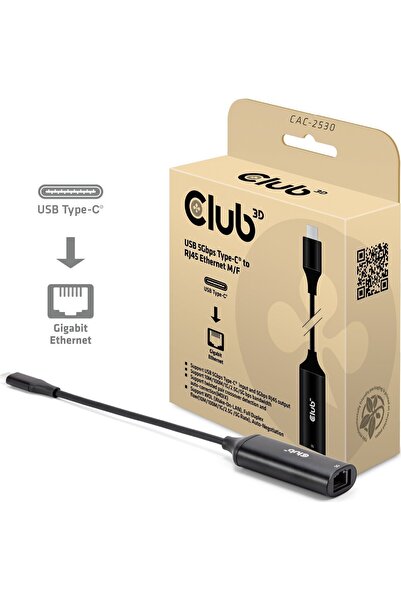 Club 3D Club3D Adapt√ © USB-C la RJ45, 5Gb, 24cm