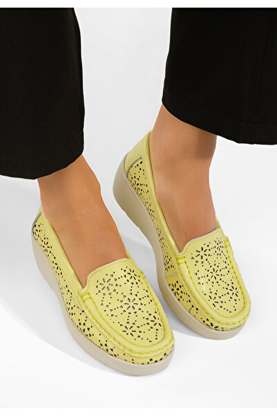 B T Shoes Mocasini dama piele Ysaia galbeni
