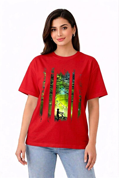 VODEXA تي شيرت كبير الحجم للجنسين مطبوع عليه ORMANDA مصنوع من القطن بنسبة 100...
