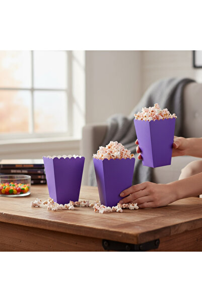 Poros Store Popcorn Kutusu Mısır Kutusu 8 Adet Mor
