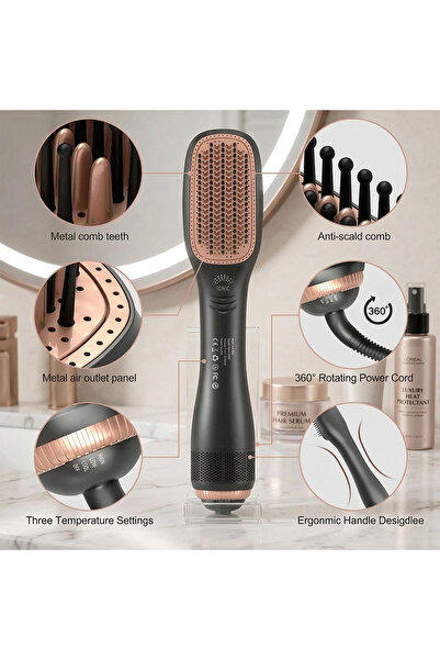 Primo Plus Ruay RA17 2-in-1 Hot Air Brush for Hair Drying and Styling - 1300W