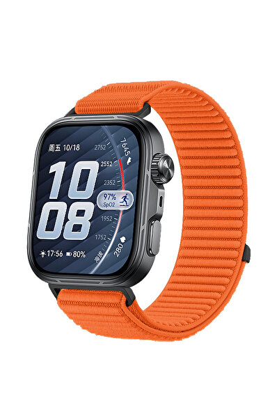 CaseOnn Huawei Watch Fit 5 Pro Kordon Hasır Kumaş Nylon Kayış Turuncu