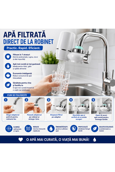 Magazinul reducerilor Home Drinking Water Filter, Faucet Purifier with 7 Filt...
