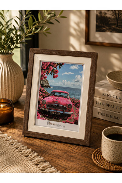 SANAT ÇERÇEVE Rustic White Wood Dekoratif Fotoğraf Çerçevesi 10x15