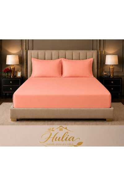 HULİA SOFT Set de lenjerie de pat Ranforce, dublu, Akfil (cearșaf elastic + 2...