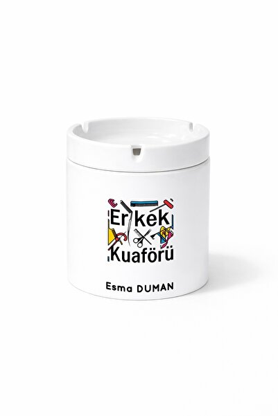 Kirbi Reklam Erkek Kuaförü Meslek Kişiye Özel Çift Taraflı Baskılı Kül Tablas...