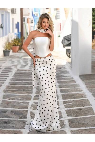 DENİKK TREND PUANTİYE SET 3 PIESE DIN SATIN LYCRA CU MODEL: FUSTĂ, BUSTIERĂ Ș...