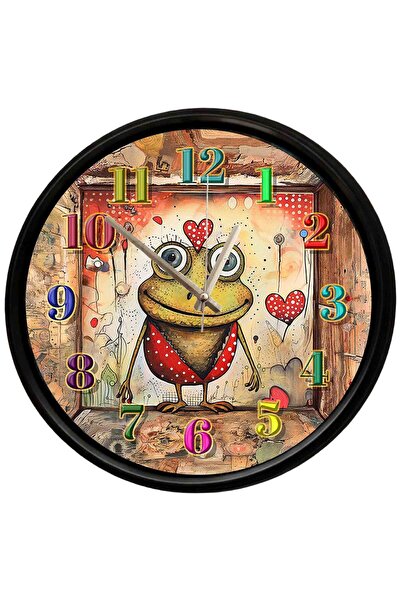 Caseras Cute Frog Themed Wall Clock 28 cm – Silent Mechanism Fun Decor