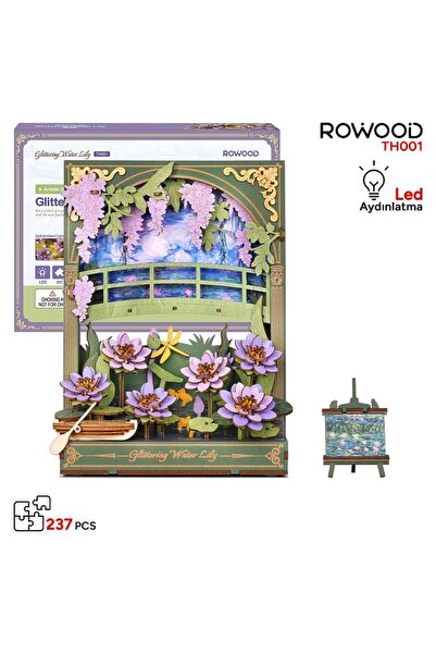 ROWOOD TH001 Nilüfer Çiçeği (Glittering Water Lily) DIY Minyatür Maket Model ...