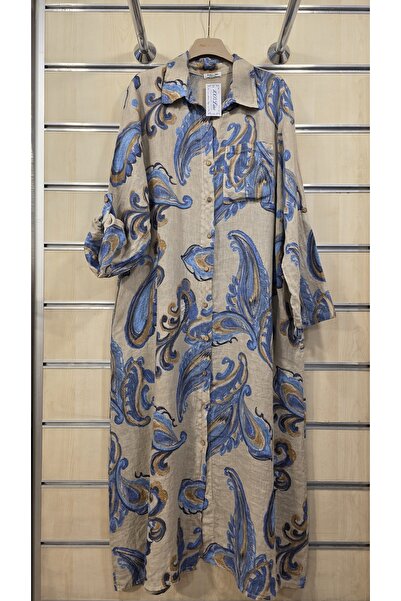 Park Moda Italian Linen Dress Long Sleeve Shawl Pattern