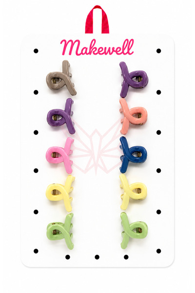MakeWell Colorful Star Bow Square Figured Mini Hairpin Buckle Set – Children'...