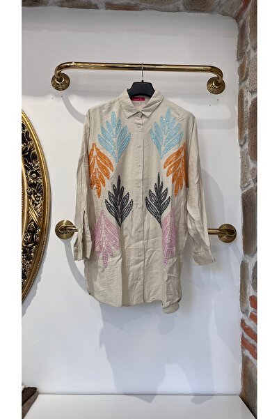 EB SCARF Embroidered Linen Shirt