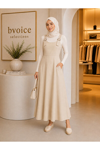 BVOİCE SELECTİONS Metal askılı yarım fermuarlı gabardin jile-Bej