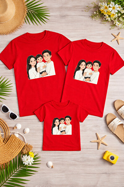 LORVEX Mother Father Child Combination T-Shirt Cotton Oversize Family Combina...