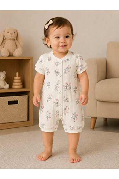 greenmoss Double Layer Organic Muslin Summer Baby Romper
