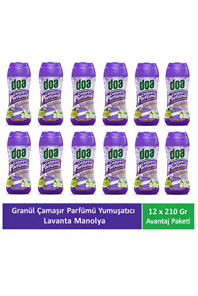 Doa Lavanta Manolya 12 x 210 Gr Dev Ekonomik Paket Çamaşır Parfümü Yoğun Fera...