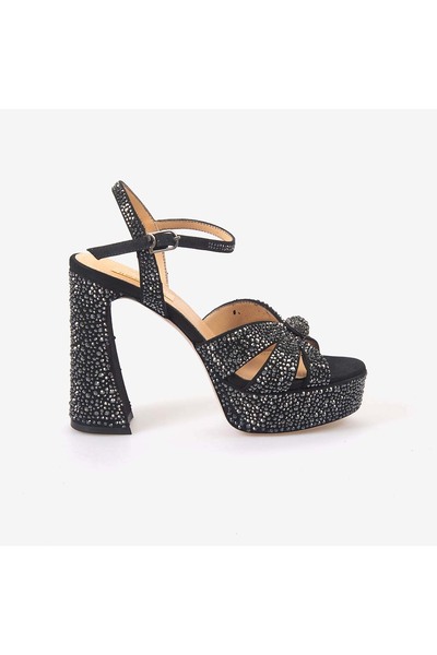 KEMAL TANCA Hawen Angels Women's Satin 12.5 cm Platform Heeled Stone Evening ...