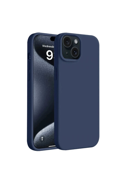 Generic Brand حافظة متوافقة مع هاتف iPhone 15 Plus من السيليكون الأول - أزرق ...