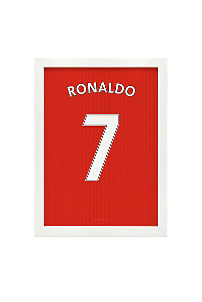 KAYNOCK Cristiano Ronaldo 7, MANU, Futbol, Tablo Beyaz Çerçeve
