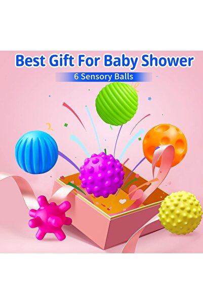 Arabest 6-Piece Textured Multi Ball Set, Sensory Balls for Babies 6-12 Months...