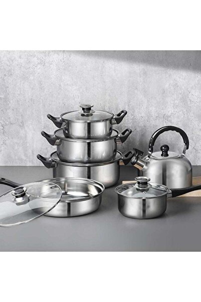 Arabest 12-Piece Stainless Steel Cookware Set, Removable Handles Induction Po...