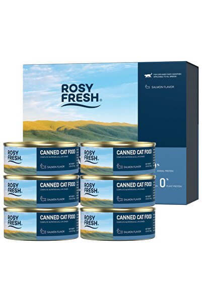 ROSY FRESH Canned Cat Food, Complete Nutrition for All Life Stages, Salmon Fl...