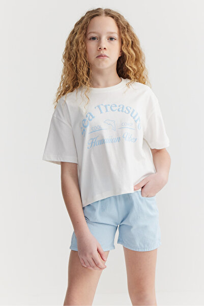 PAULMARK Kız Çocuk Baskılı Basic T-shirt